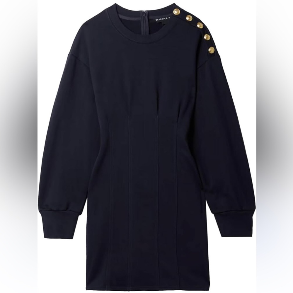 Veronica beard Dakasha Button-Embellished Cotton-Blend Mini Dress